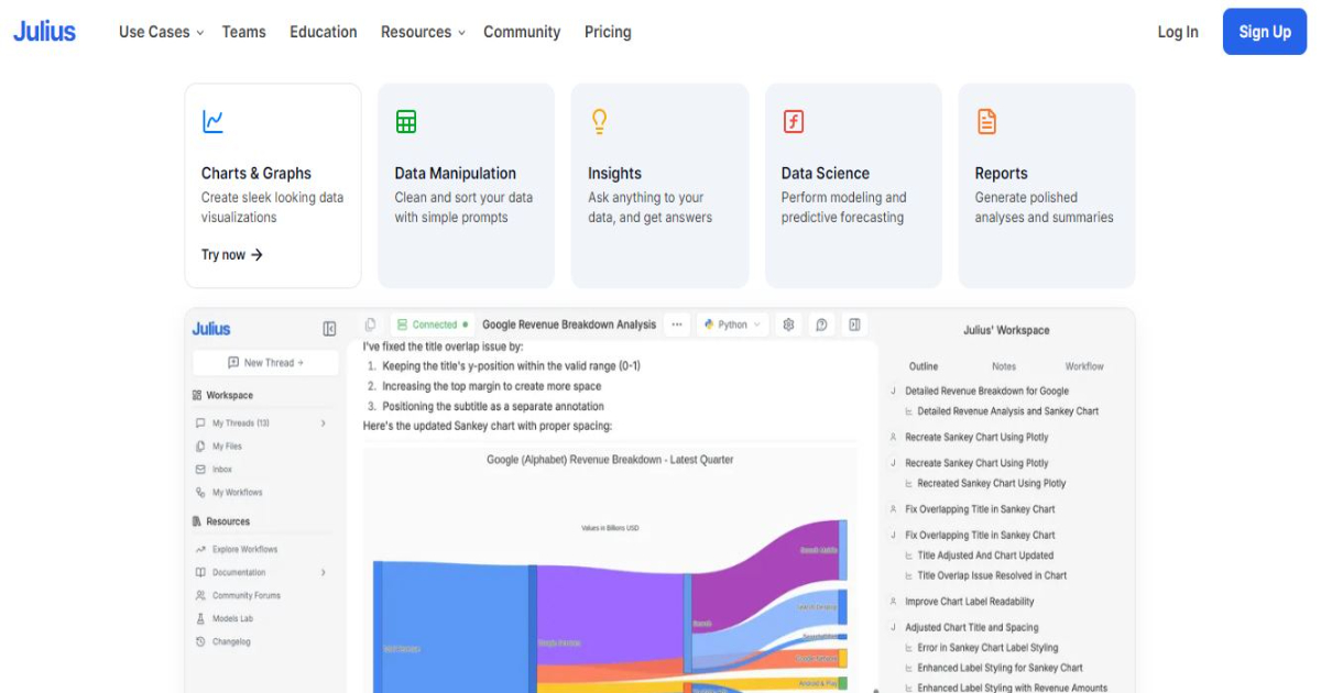 Julius AI: 11 Best AI Tools for Data Analysis in 2025 You Shouldn’t Miss