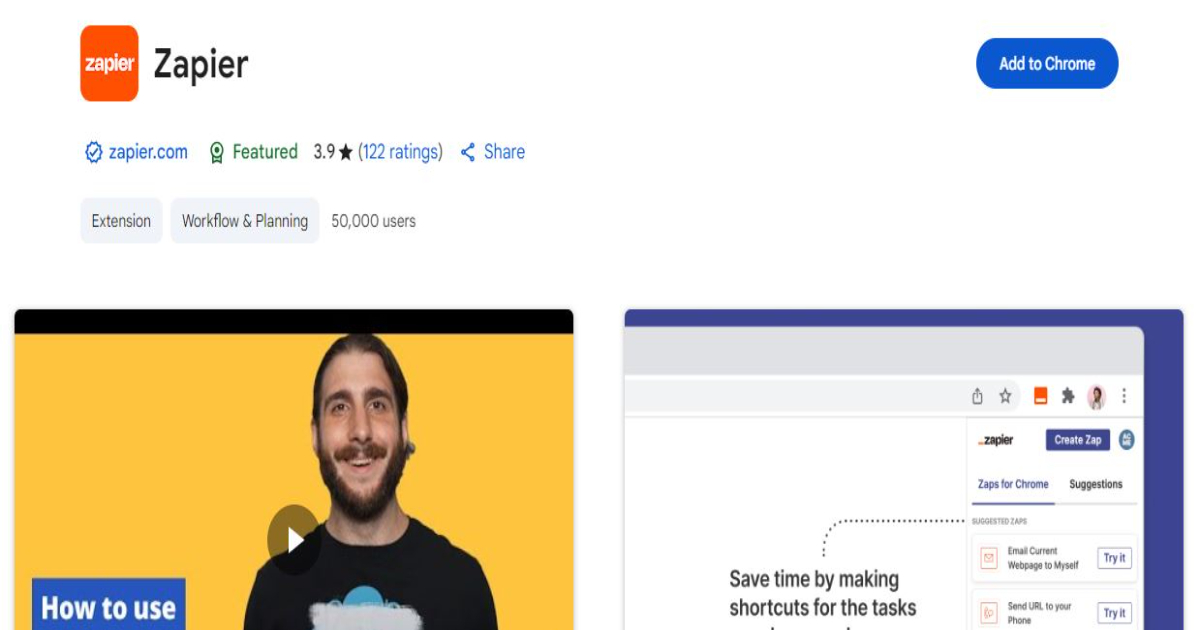 Zapier Chrome Extension