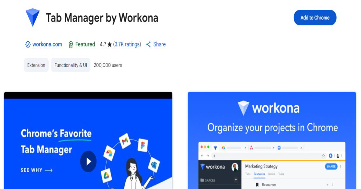 Workona Chrome Extension